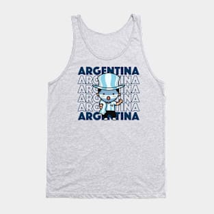 Argentina Football Fan // Kawaii Cute Argentine Soccer Supporter Tank Top